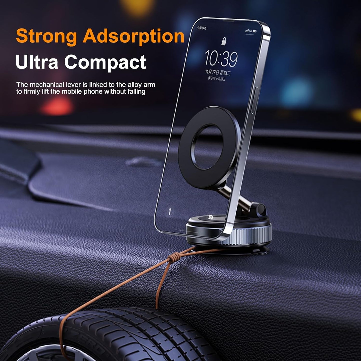 Vacuum Magnetic Suction Cup Phone Mount (360° Rotation)