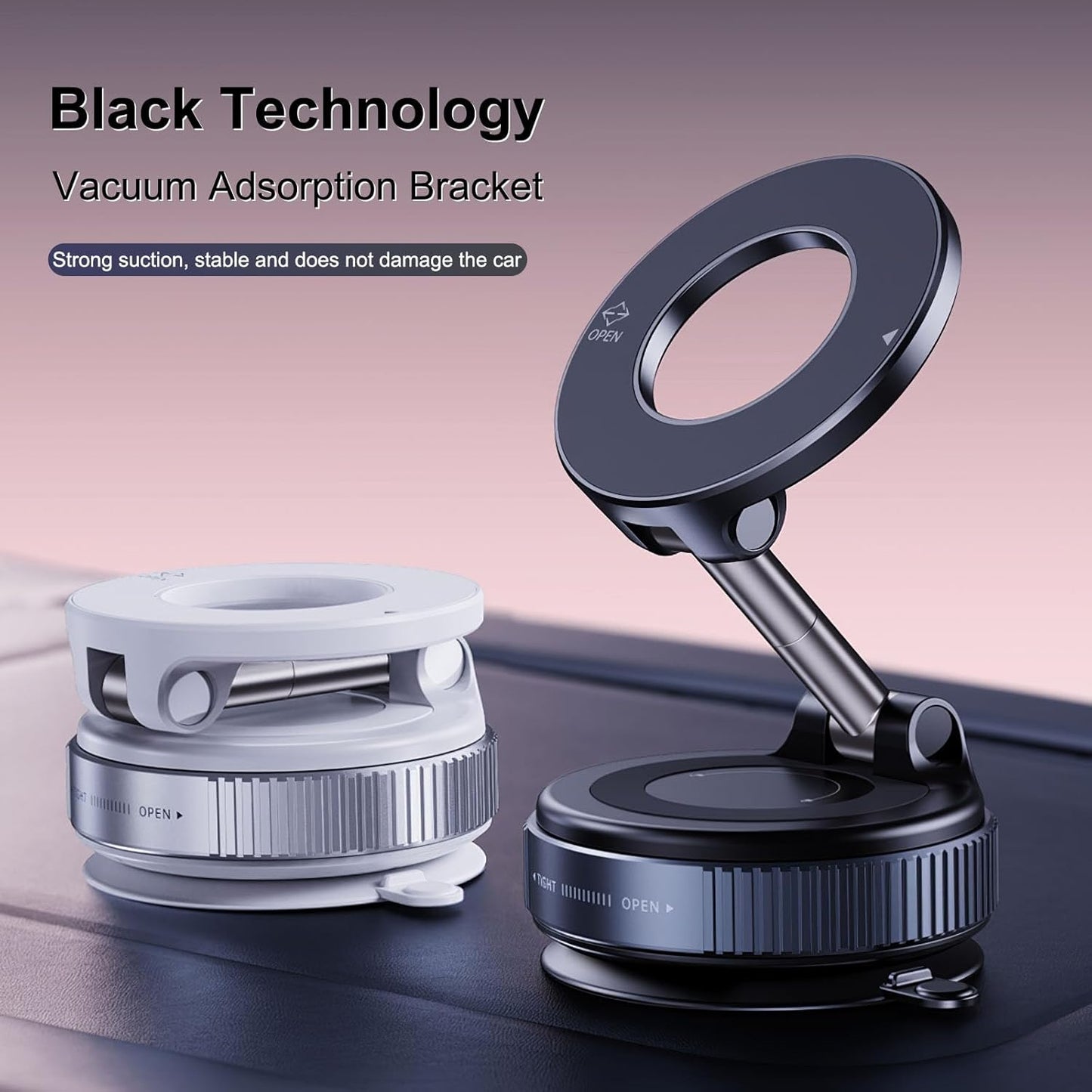 Vacuum Magnetic Suction Cup Phone Mount (360° Rotation)