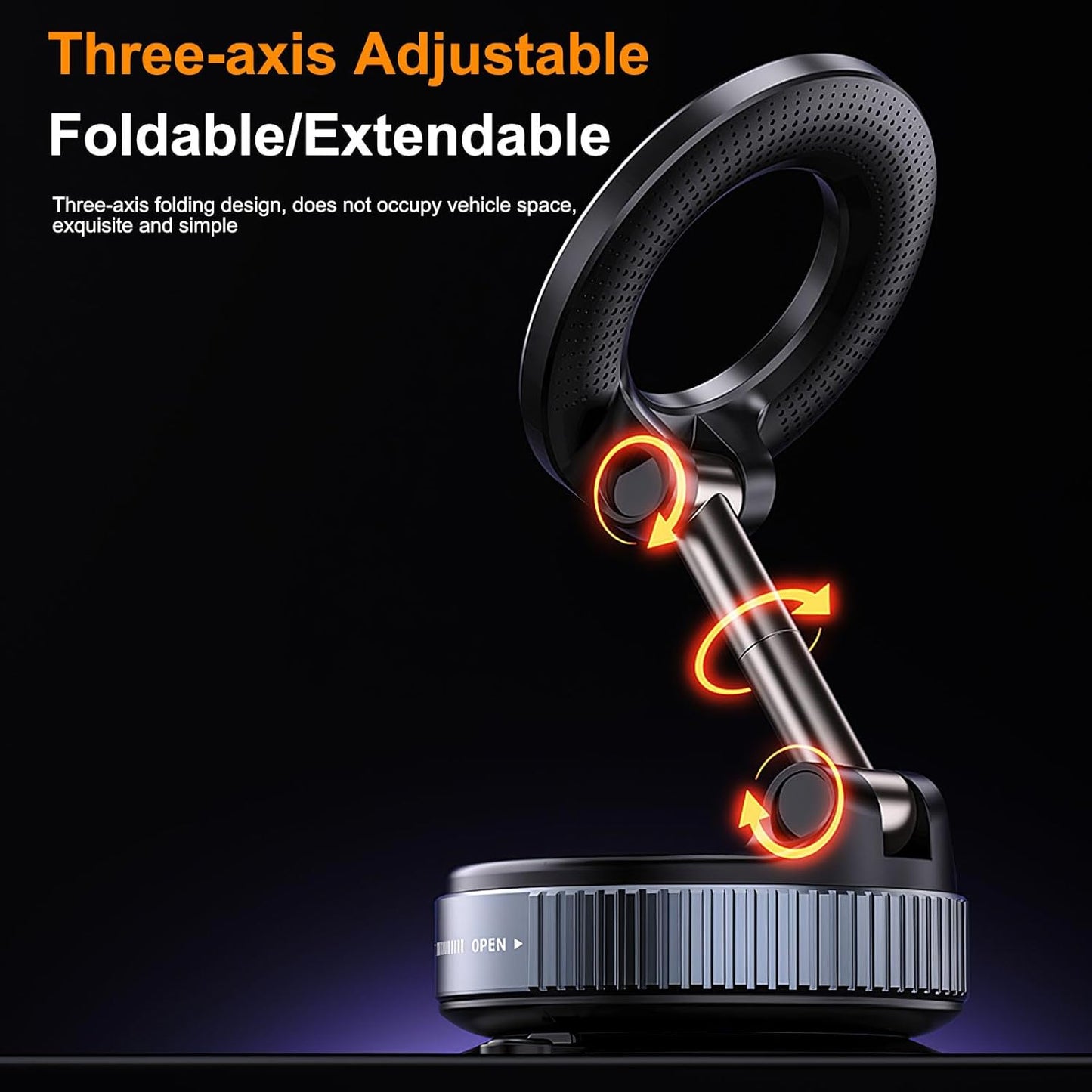 Vacuum Magnetic Suction Cup Phone Mount (360° Rotation)