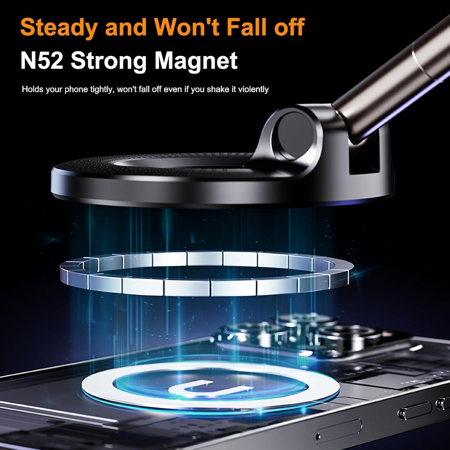 Vacuum Magnetic Suction Cup Phone Mount (360° Rotation)