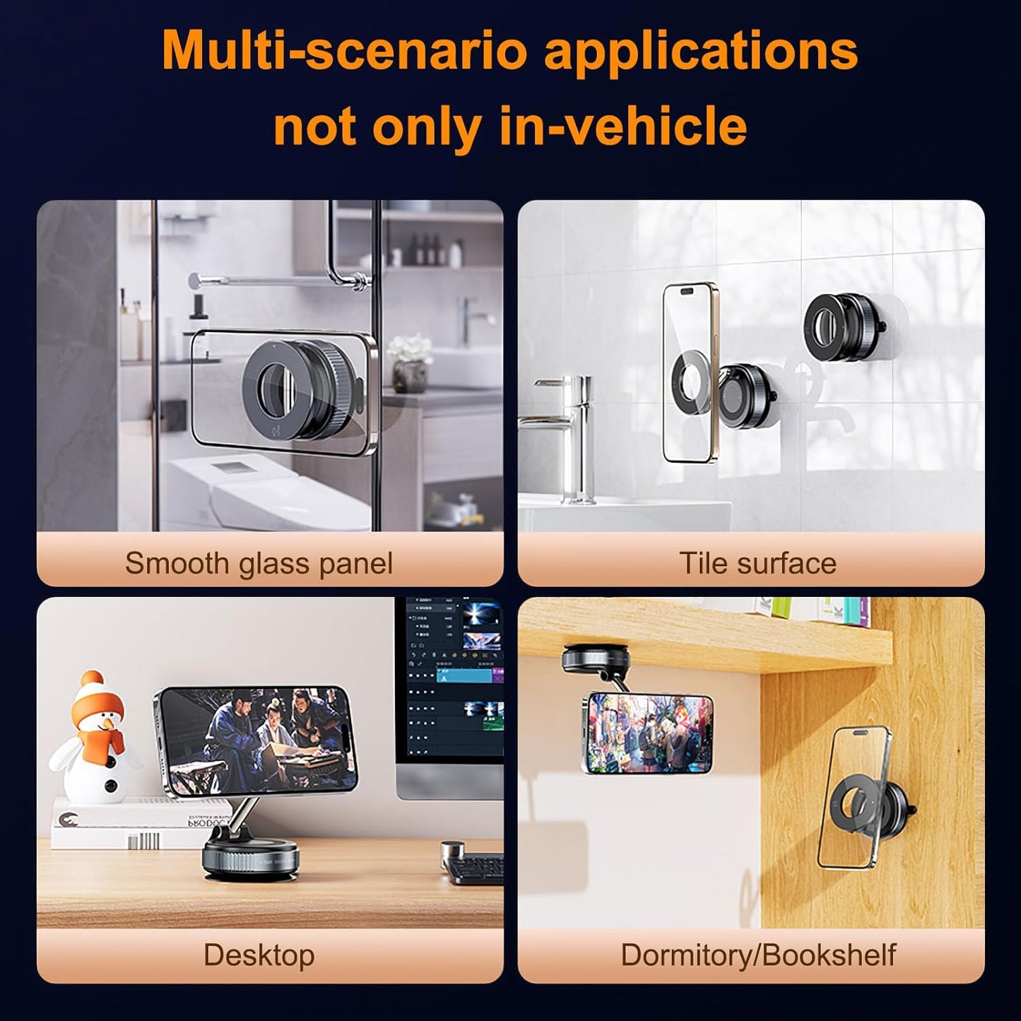 Vacuum Magnetic Suction Cup Phone Mount (360° Rotation)